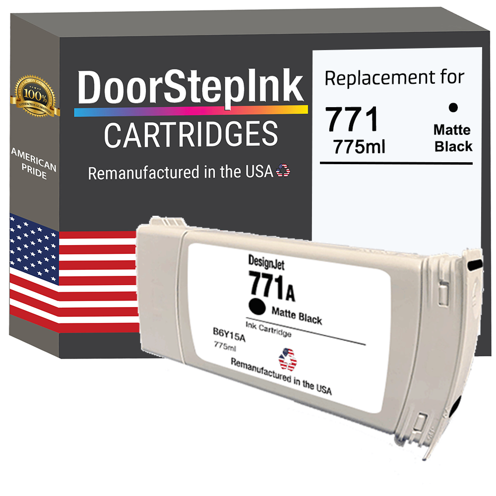 DoorStepInk Brand for HP 771 775mL (B6Y15A) Matte Black Remanufactured in the USA Ink Cartridge