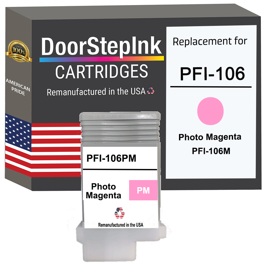 DoorStepInk Brand for Canon PFI-106 130mL Photo Magenta Remanufactured in the USA Ink Cartridge
