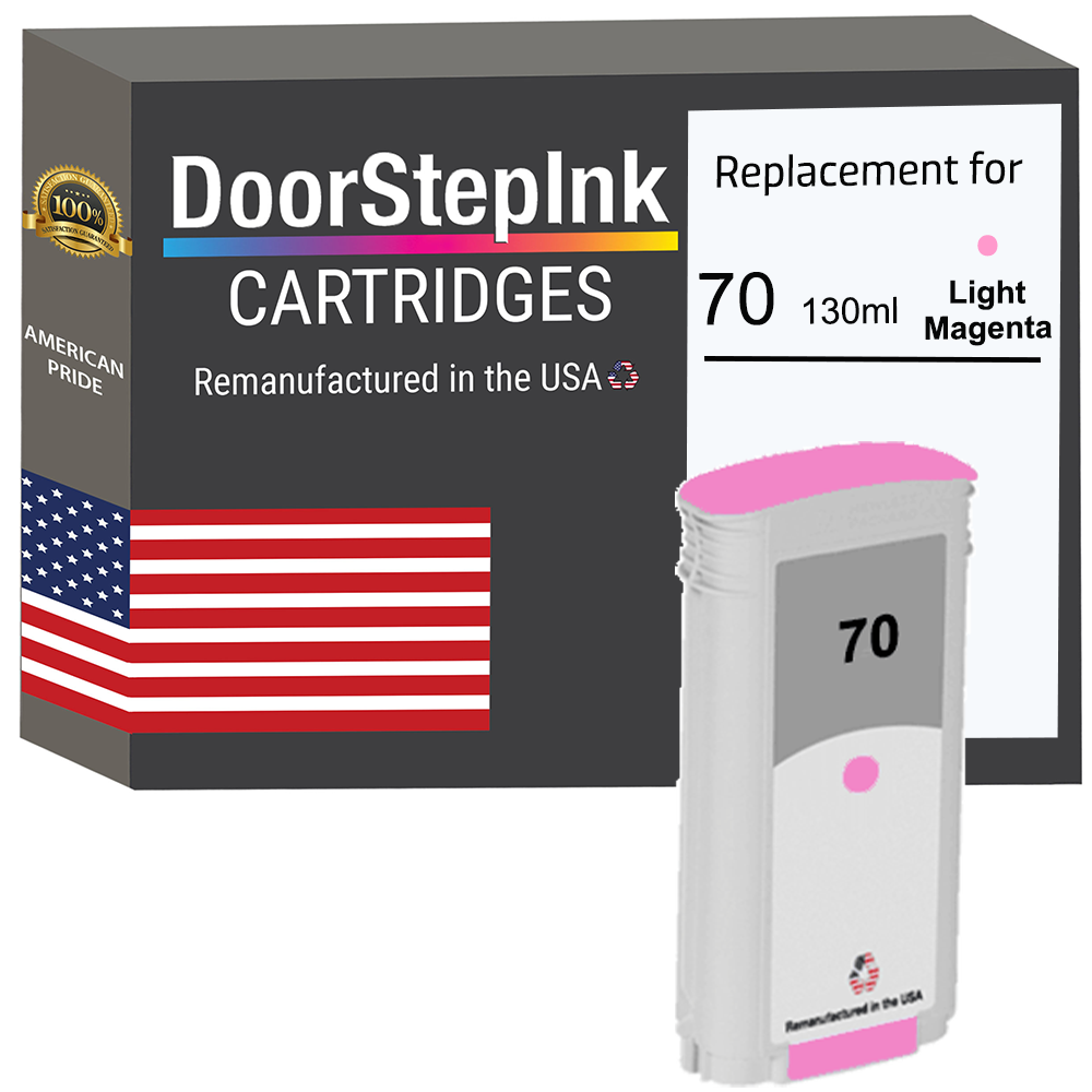 DoorStepInk Brand for HP 70 130-ml (C9455A) Light Magenta Remanufactured in the USA Ink Cartridge