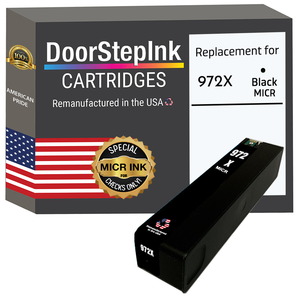 DoorStepInk Brand for HP 972X (F6T84AN) Black MICR Remanufactured in the USA Ink Cartridge