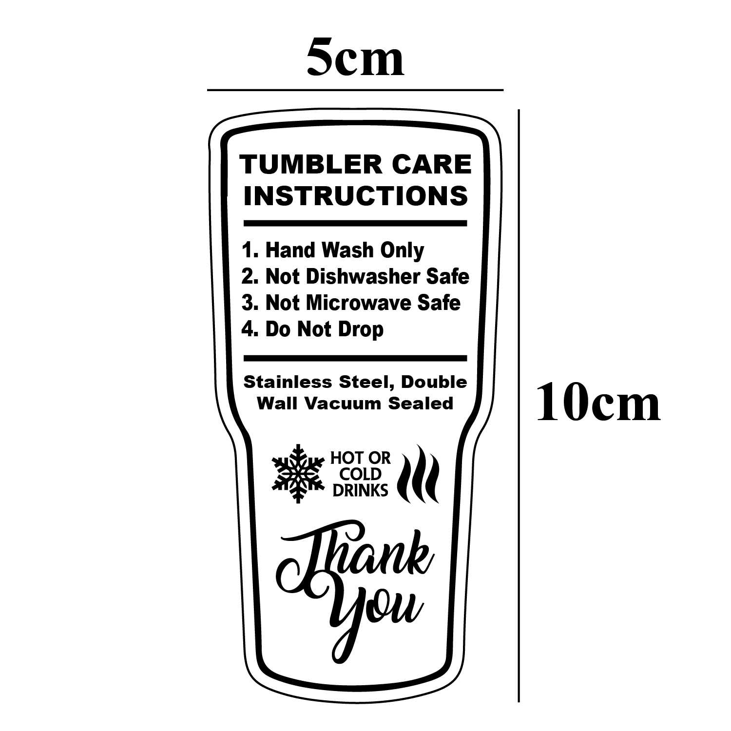 Tumbler Care Cards (Pack of 25)